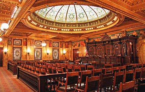 Professional legal setting representing business and legal counsel